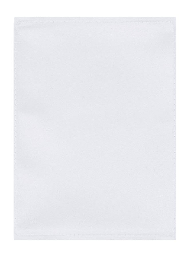 Jacob Alexander Men's Pocket Square Solid Color Handkerchief - White - Image 2